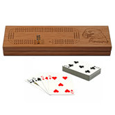 Three Track Cribbage Board with Cards and Storage