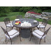 Mississippi 7 Piece Dining Set with Cooler Insert and Cushions