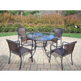 Elite Resin Wicker 5 Piece Dining Set