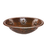 Oval Star Self Rimming Hammered Copper Sink in Oil Rubbed Bronze