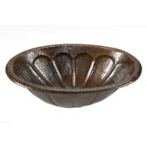 Oval Sunburst Self Rimming Hammered Copper Sink in Oil Rubbed Bronze
