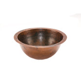 Small Round Undermount Hammered Copper Sink in Oil Rubbed Bronze