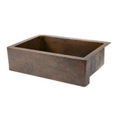 33" Copper Hammered Single Bowl Farmhouse Kitchen Sink in Oil Rubbed Bronze