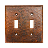 Copper Switchplate Double Toggle Switch Cover in Oil Rubbed Bronze
