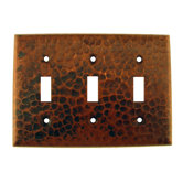 Copper Switchplate Triple Toggle Switch Cover in Oil Rubbed Bronze