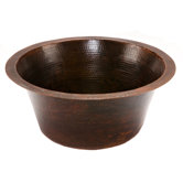 16" Round Hammered Copper Bar Sink in Oil Rubbed Bronze