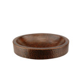 Compact Oval Skirted Vessel Hammered Copper Sink