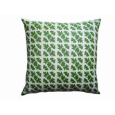 Hand Printed Canvas Shade Check Pillow