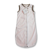 zzZipMe Sack in Pastel Pink Baby Velvet Solid Pastel with Mocha Trim