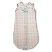 Certified Organic Cotton Flannel zzZipMe Sack in Pastel Pink with Dots and Stars