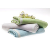 Cashmere Blanket in Pastel with Barely Ivory Trim