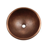 Pin Hammered Topmount Round Copper Vessel Sink