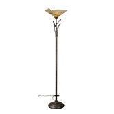 Capri Torchiere Floor Lamp in Black Walnut