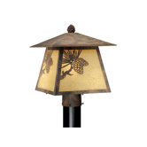 Yellowstone Outdoor Post Lantern in Olde World Patina