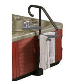 Deluxe Spa Caddy with Handrail, Towel Rack and Beverage Tray