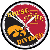 NCAA "House Divided"  12.75" Round Clock