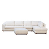 Zen Right Leather Modular Chaise Sectional