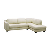 Zen Right Leather Chaise Modular Sectional