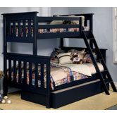 Slatted Twin Over Full Bunk Bed with Trundle