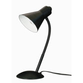 One Light Goose Neck Desk Lamp in Black