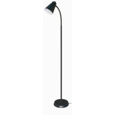 One Light 64" Goose Neck Floor Lamp in Black