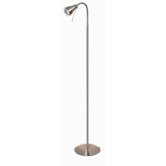 One Light Goose Neck Floor Lamp in Nickel