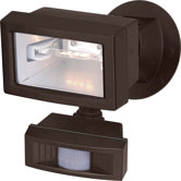 5" One Light Flood Light with Motion Sensor in Black