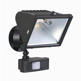 12" Two Light Flood Light with Motion Sensor in Black