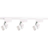 Three Light Low Voltage Square Track Light Kit in White