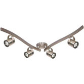 Four Light MR16 Swivel Track Light in Brushed Nickel