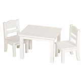 Doll Table and Chair Set in White