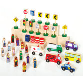 Block Play Community and Roadway Building Set