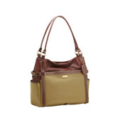 Contemporary Classic Nylon Everyday Hobo Bag in Tan