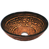 Copper Mosaic 19mm Tempered Glass Vessel Sink