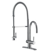 Single Handle Single Hole Bar Faucet with Deck Plate and Pull-Down Spray