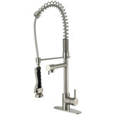 Single Handle Single Hole Bar Faucet with Deck Plate and Pull-Down Spray