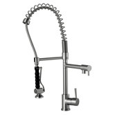 Two Handle Single Hole Pot Filler Kitchen Faucet with Pull-Down Spray