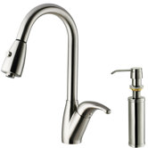 One Handle Single Hole Kitchen Faucet with Soap Dispenser and Spray