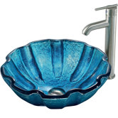 Mediterranean Seashell Vessel Sink with Faucet