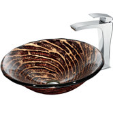 Caramel Vessel Sink with Faucet