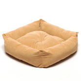 Microfiber Square Pet Bed in Caramel