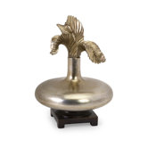 Mukkara Leaf Bottle with Base in Gold