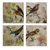 Kincaid Bird Canvas Wall Art (Set of Four)