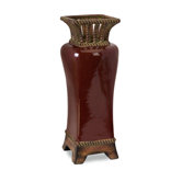 CK Relief Red Hopkins Ceramic Cutwork Vase