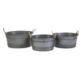 Bayou Galvanized Tub (Set of 3)