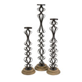 Rolinada Iron and Wood Candlestick (Set of 3)