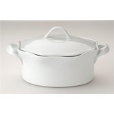 BIA Wavy Bakeware Round Casserole in White