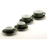 Apilco Breakfast Cup in Green/Gold (Set of 2)