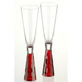 Artland Prescott Flute Glass in Red (Set of 2)