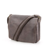 North South Laptop Messenger in Distressed Leather